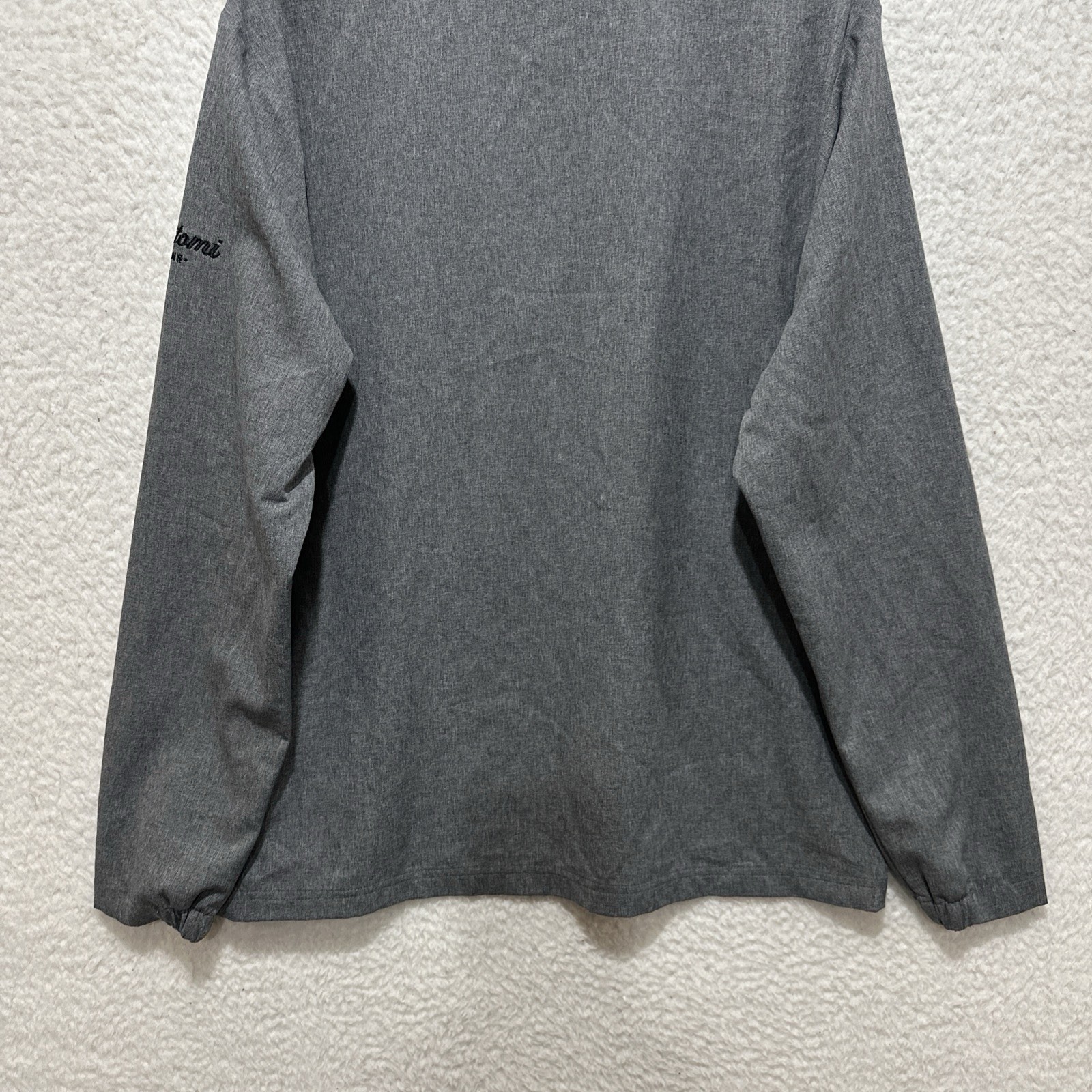 Travis Mathew Jacket Gray Golf Performance 1/4 Zip Embroidered Logo Company Sz L