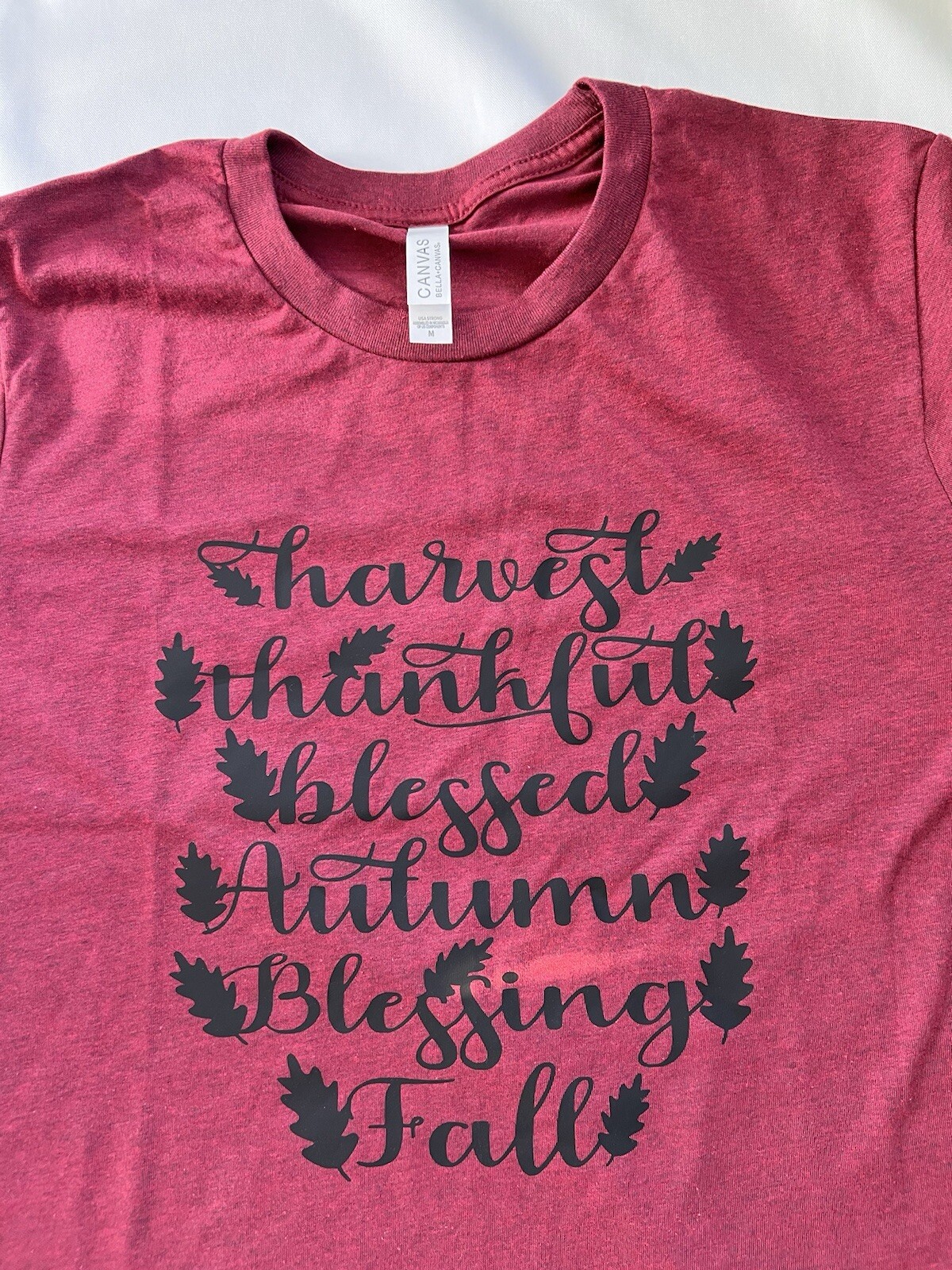 New Handmade Fall T-Shirts | Bella + Canvas & HTV | Various Fall Colors | Size M