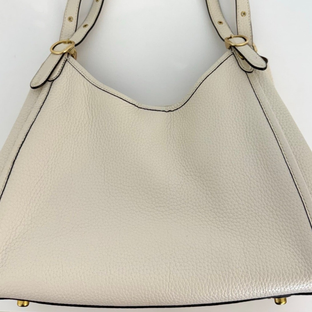 Coach Lori Shoulder Bag Refined Pebble Leather Chalk Off-White C4824