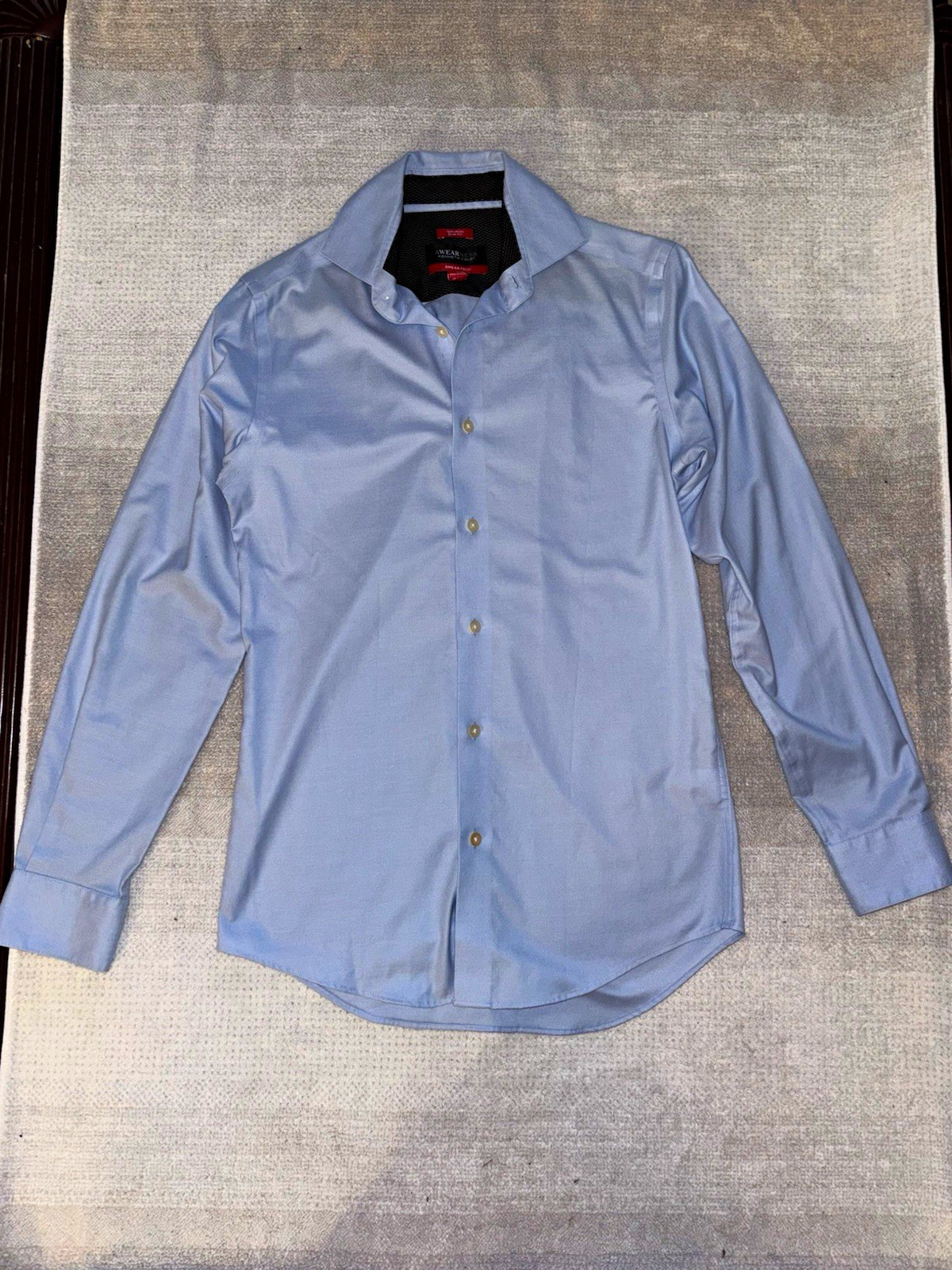 Kenneth Cole AWEARNESS Non-Iron Slim Blue Dress Shirt 14.5 32/33