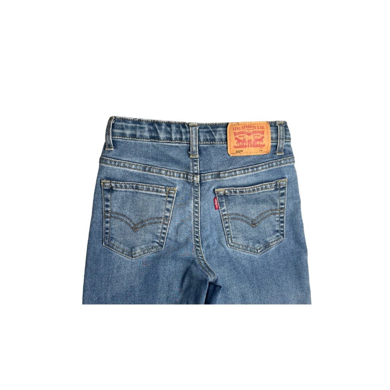 Levi’s 502 Regular Boys Jeans Size 7 Reg Adjustable Waist Light Wash Denim