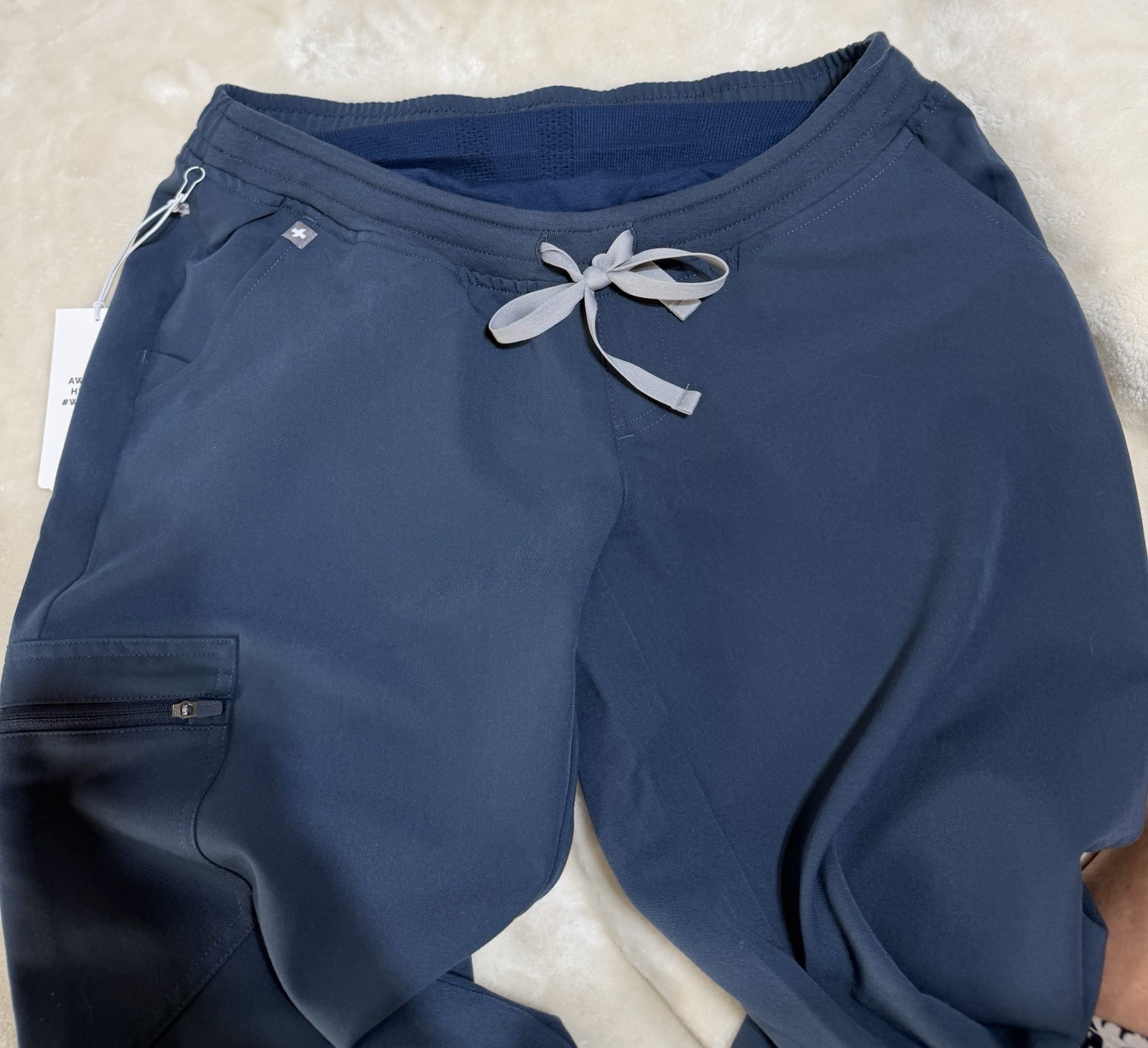 Figs Octavia Womens Maternity Scrub Set Navy Blue Jogger SP Pants V Neck SM Top