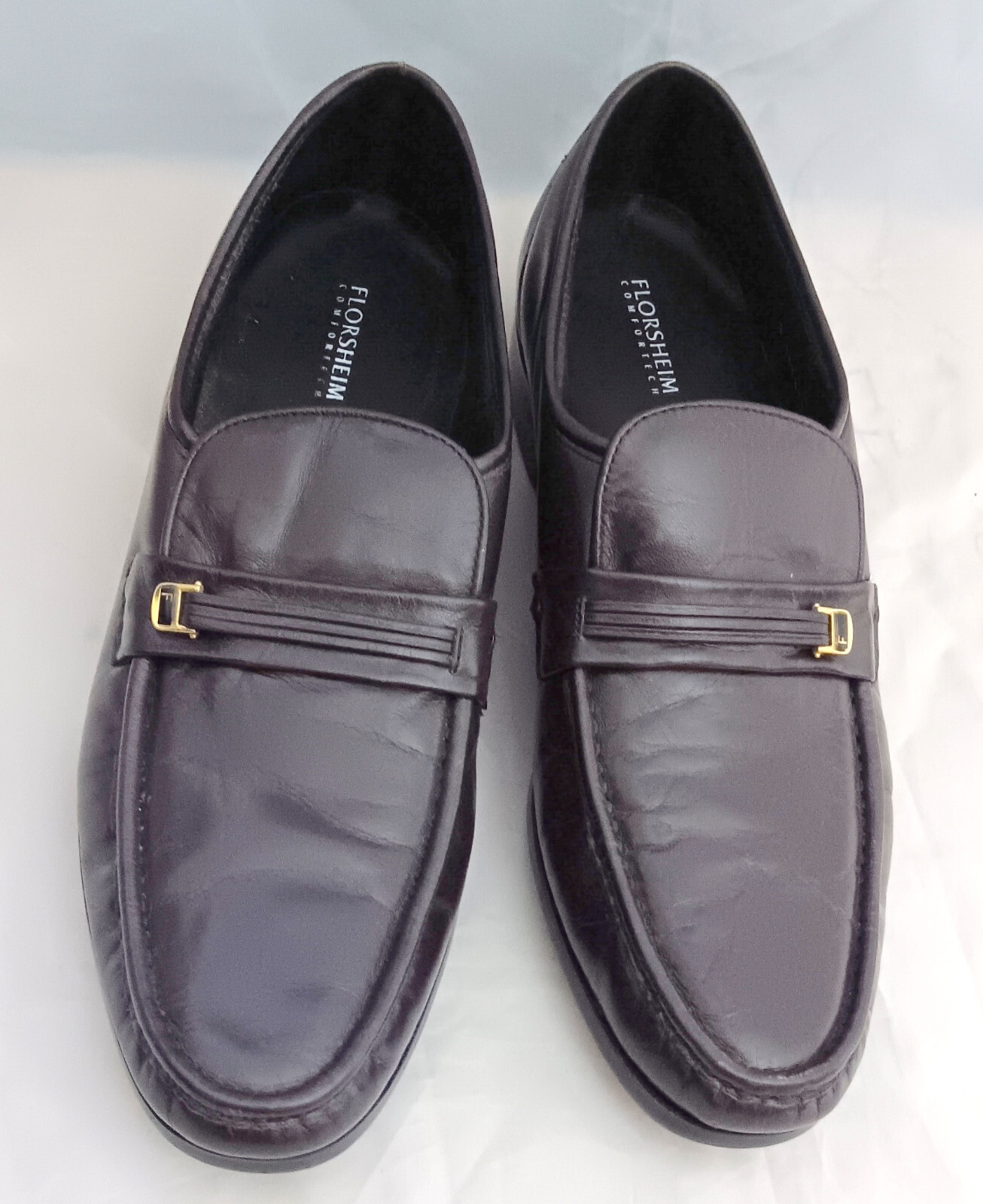 Florsheim Dark Brown Ultra Soft Leather Loafers Shoes Men’s 12 New Free Returns