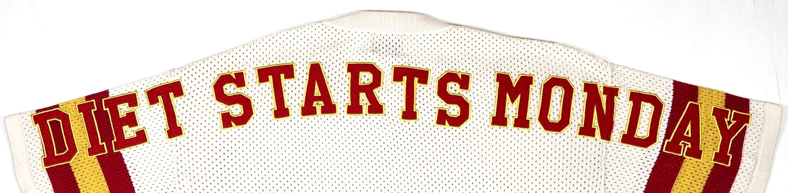 Diet Starts Monday Mesh Cream/Red “84” Football Knit Jersey – L