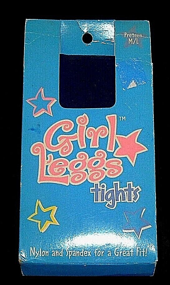 Girl Leggs Tights Navy Blue Preteen Size M/L 90% Nylon 10% Spandex