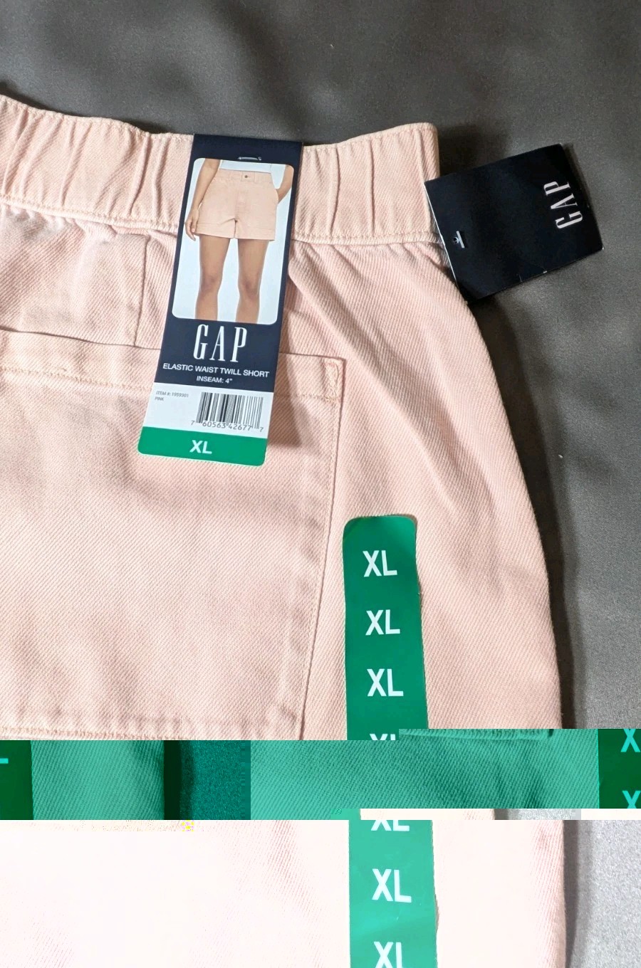 Gap Women’s Twill Short Button Zip Fly Elastic Back Waistband Patch Pockets XL