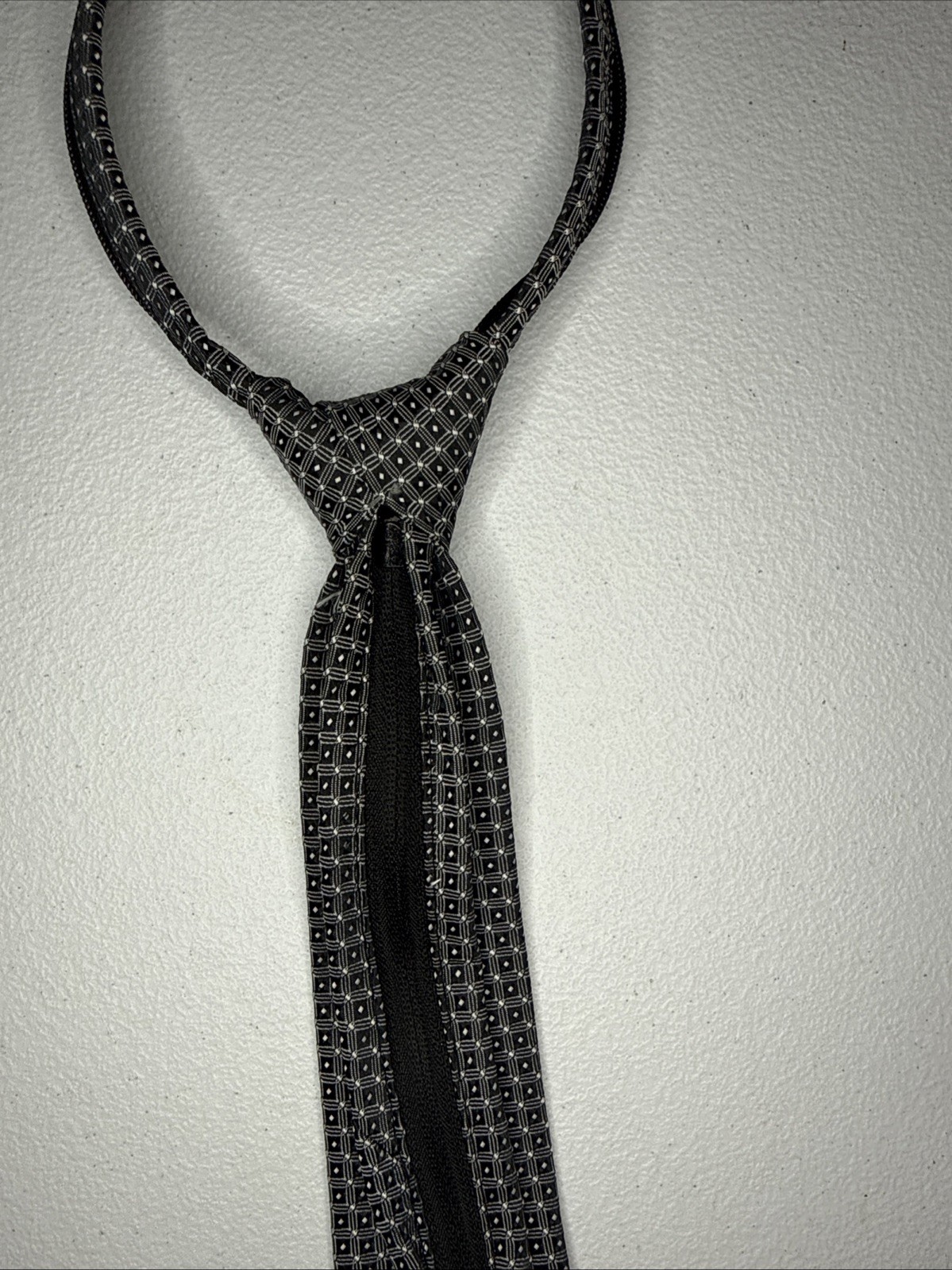 Pre-tied Adjustable Zipper Necktie Geometric