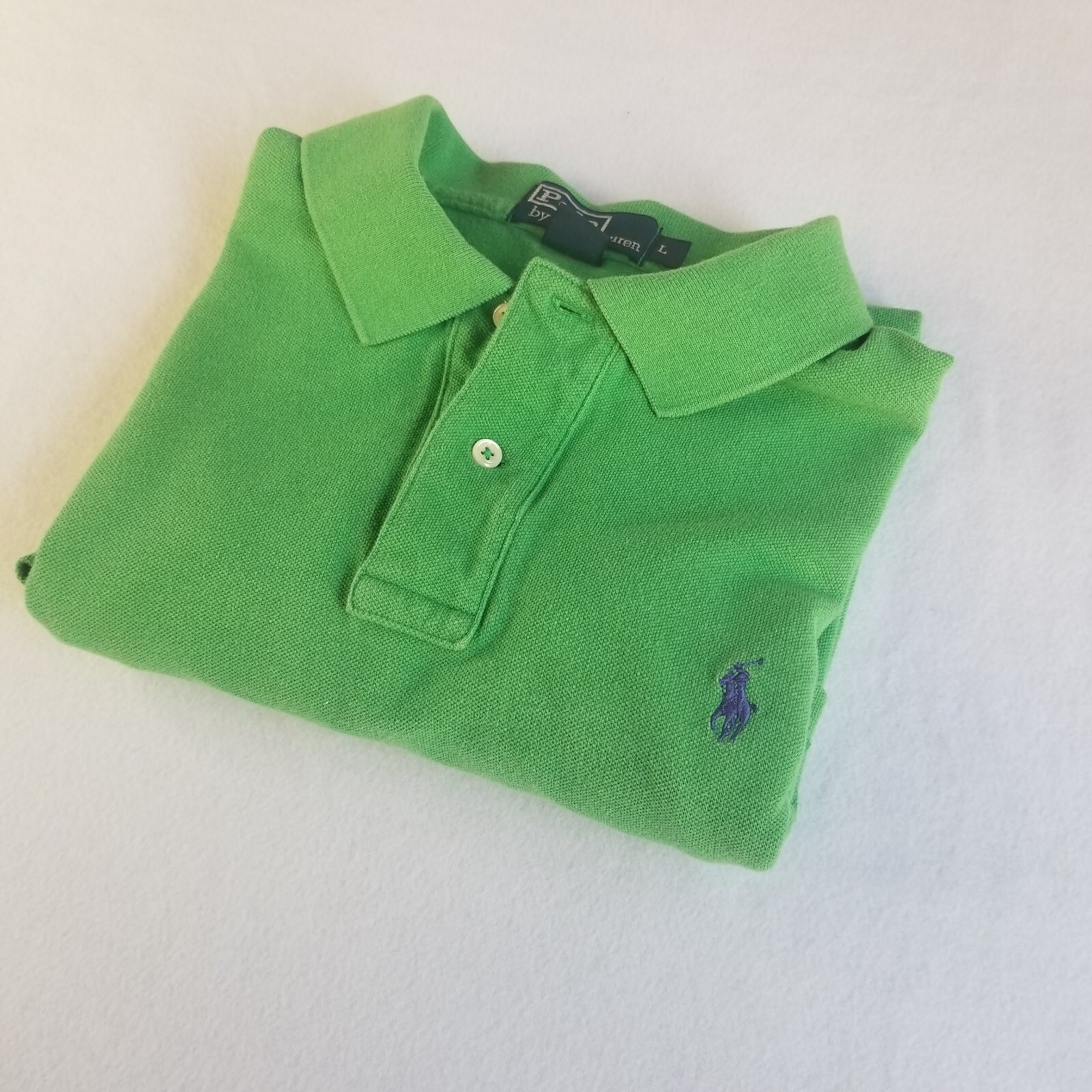 Polo Ralph Lauren Men’s L Golf Polo Shirt Green 100% Cotton Embroidered Pony