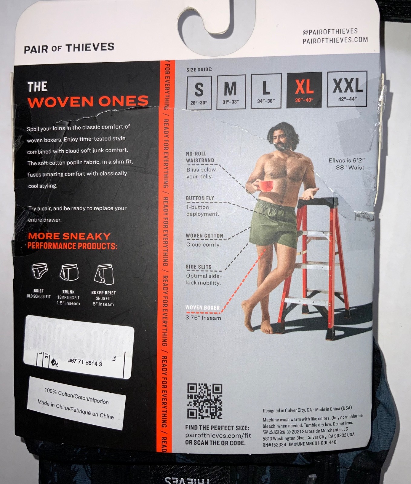 S M L XL SINGLE PACKS Pair Of Thieves WOVEN BOXERS The most fitting 100% Cotton