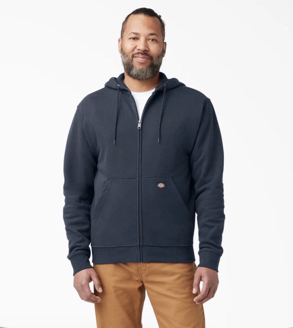Dickies Midweight Work Fleece Full Zip Hoodie Sweatshirt Dickies 2XL R NEW