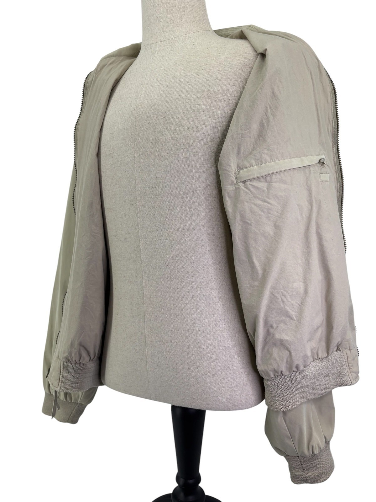 Weatherproof Mens Large Beige Full Zip Lined Golf Jacket Casual Outdoor Coat