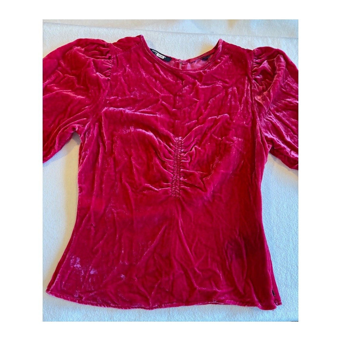 NWT Scotch & Soda Pink Velvet Top Side Zipper, Back Neckline Button w Keyhole M