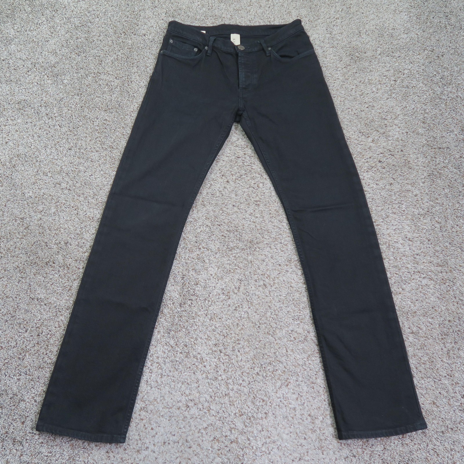 Burberry Brit Jeans Mens 30 Black Steadman Slim Straight Button Fly Denim 30×32