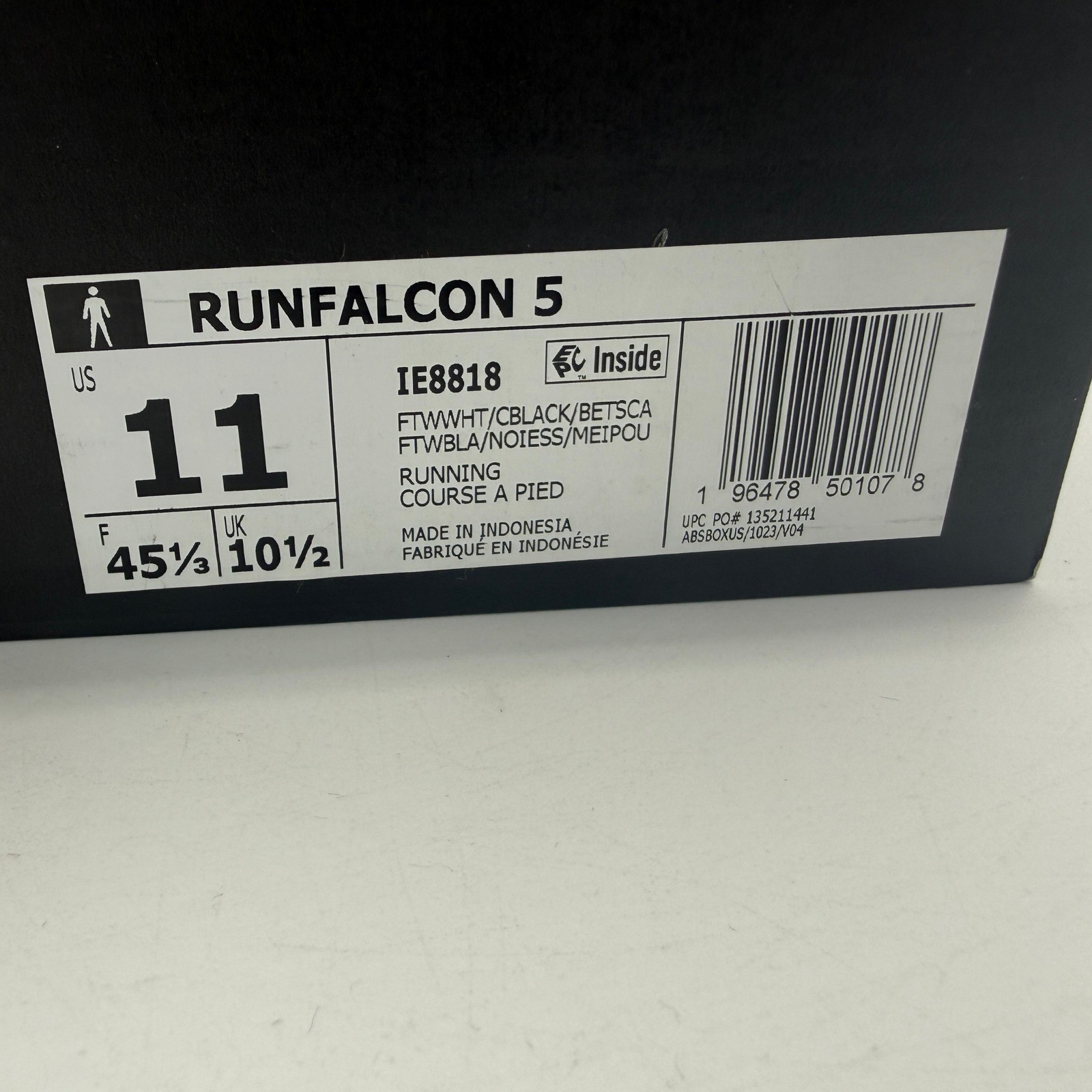 Adidas Runfalcon 5 Running Shoes Mens Cloudfoam White Black Red 11 IE8818