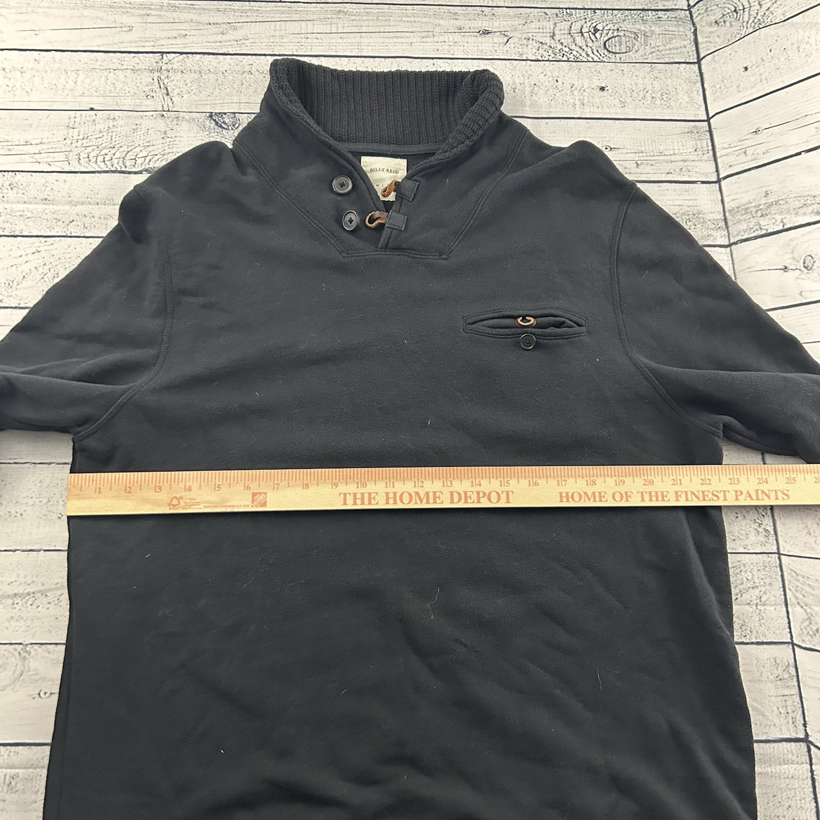 Billy Reid Cowl Neck Pullover Toggle Button Sweater Men’s XXL Black
