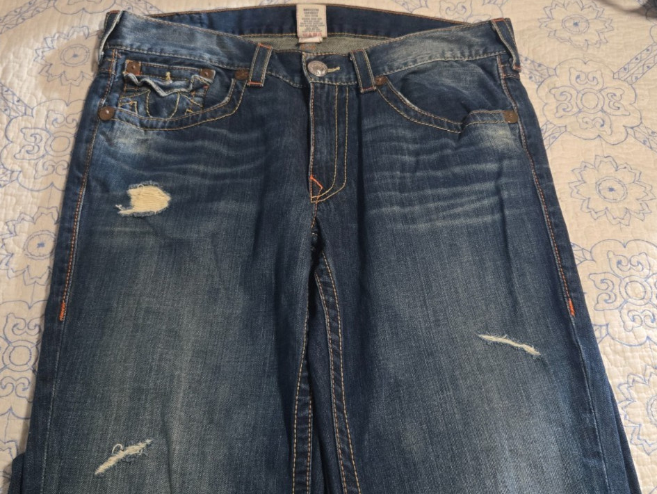 True Religion Jeans Joey World Tour Seat 34 Mens Bootcut Size 36×34