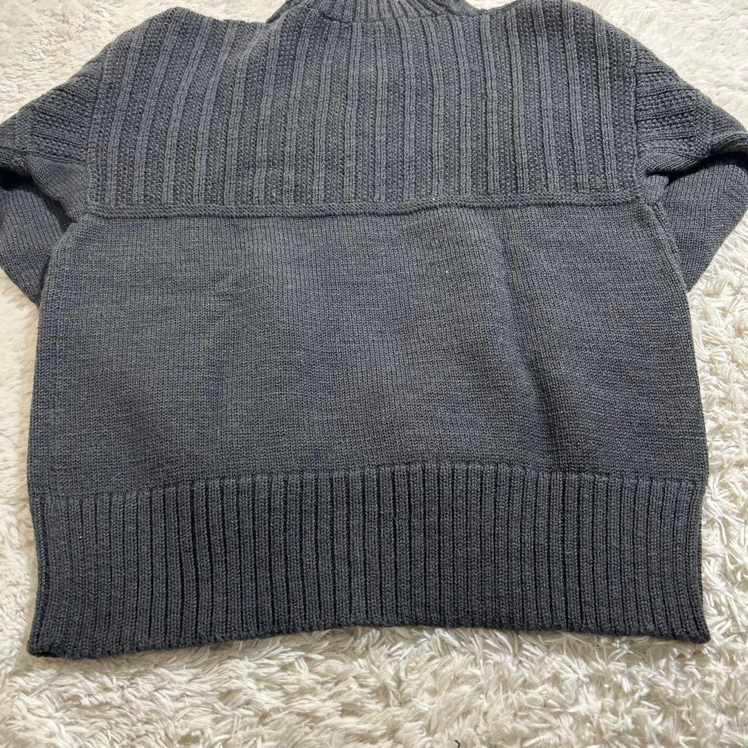 Two Moon Black Half-Zip Sweater Size M Ribbed Knit