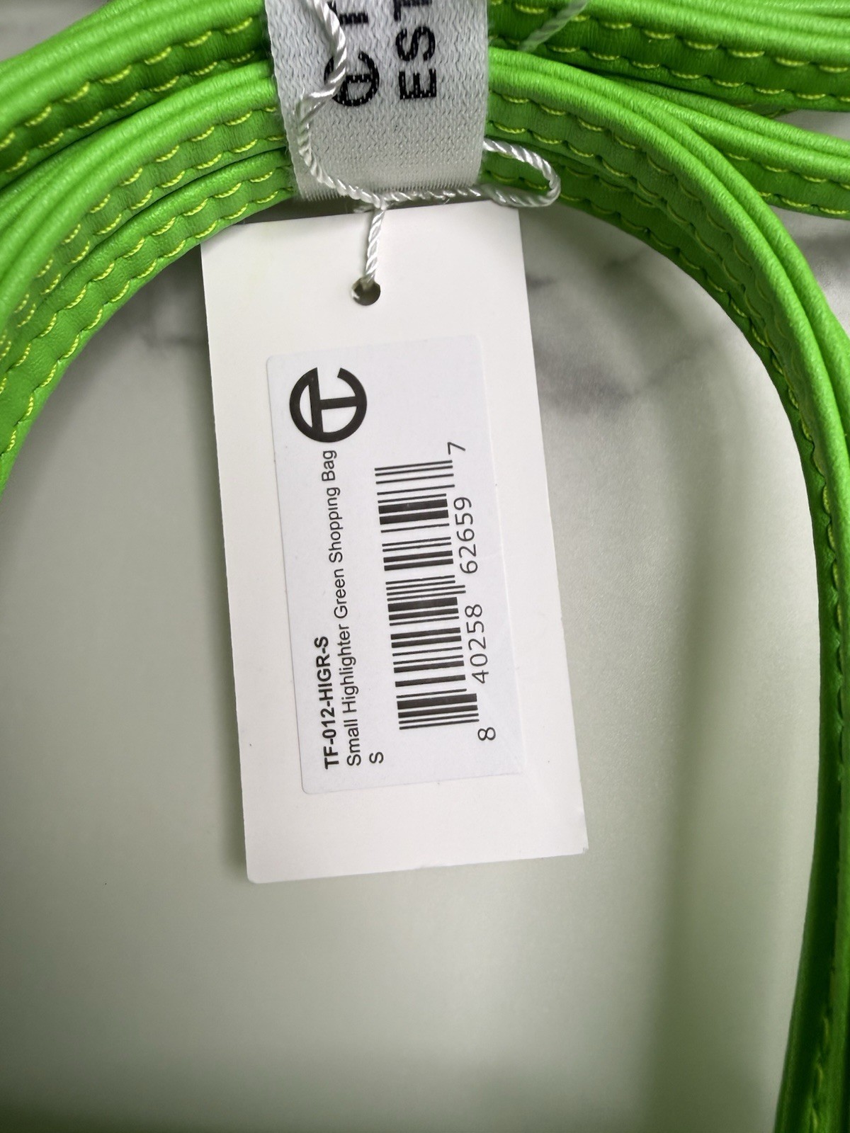 TELFAR Shopping Bag Highlighter Green Small Designer Bag