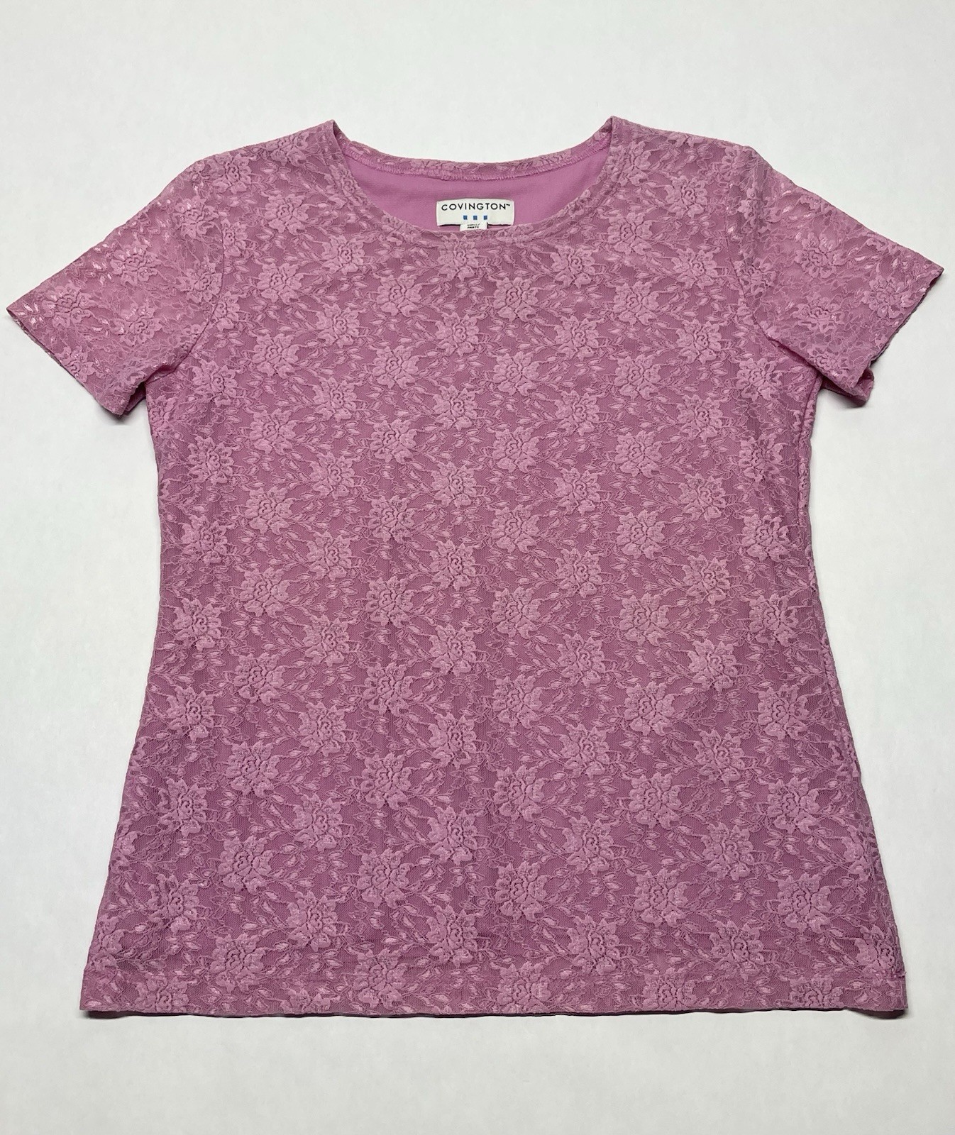 VTG Pink Lace Rose Floral Babydoll Top Sz S Y2K Feminine Dainty Coquette Spring