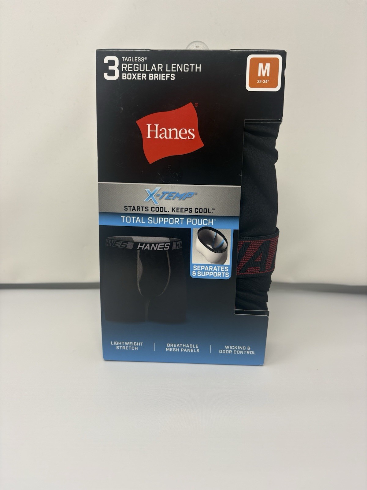 HANES X-Temp MEDIUM Cool Tagless Regular Length Stretch Total Support Pouch Men