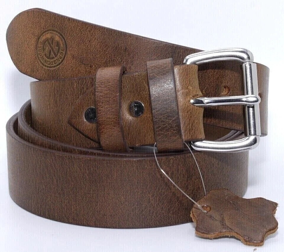 Men’s Genuine Buffalo full grain Leather Belt, 1 1/2″ width, Handmade by valdrax