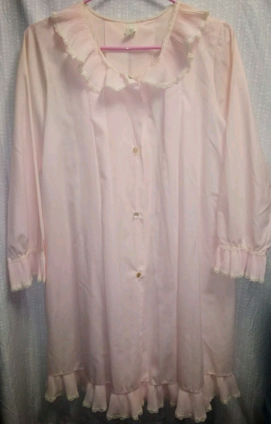 Vintage 40’s 50’s Lady Leonora Pink Lace Nightgown Set Women’s Small~Medium 2 Pc