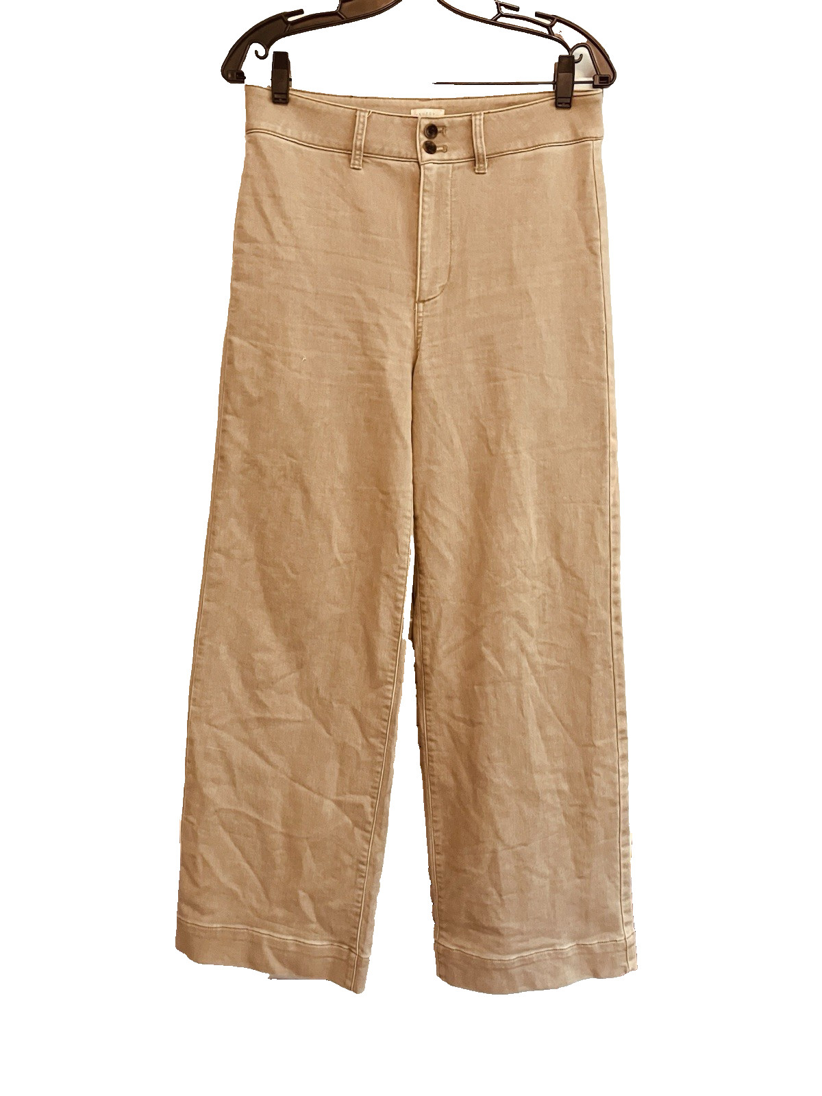 29) FAHERTY TERRY SAILOR Trouser Desert Khaki Wide Leg Trousers Pants Womens
