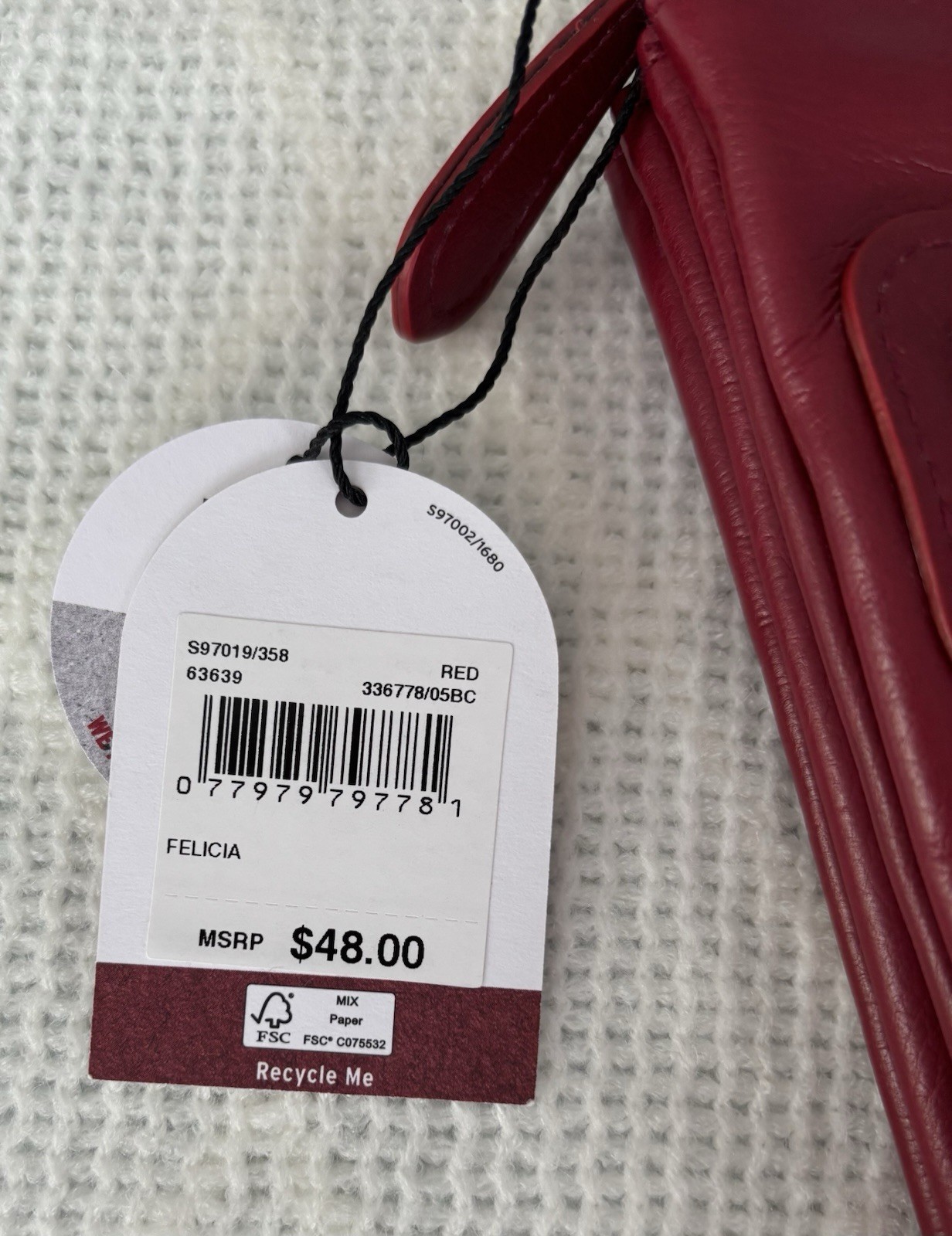 Mundi Red Crossbody Vegan Leather Adjustable Strap Multiple Compartments NEW!