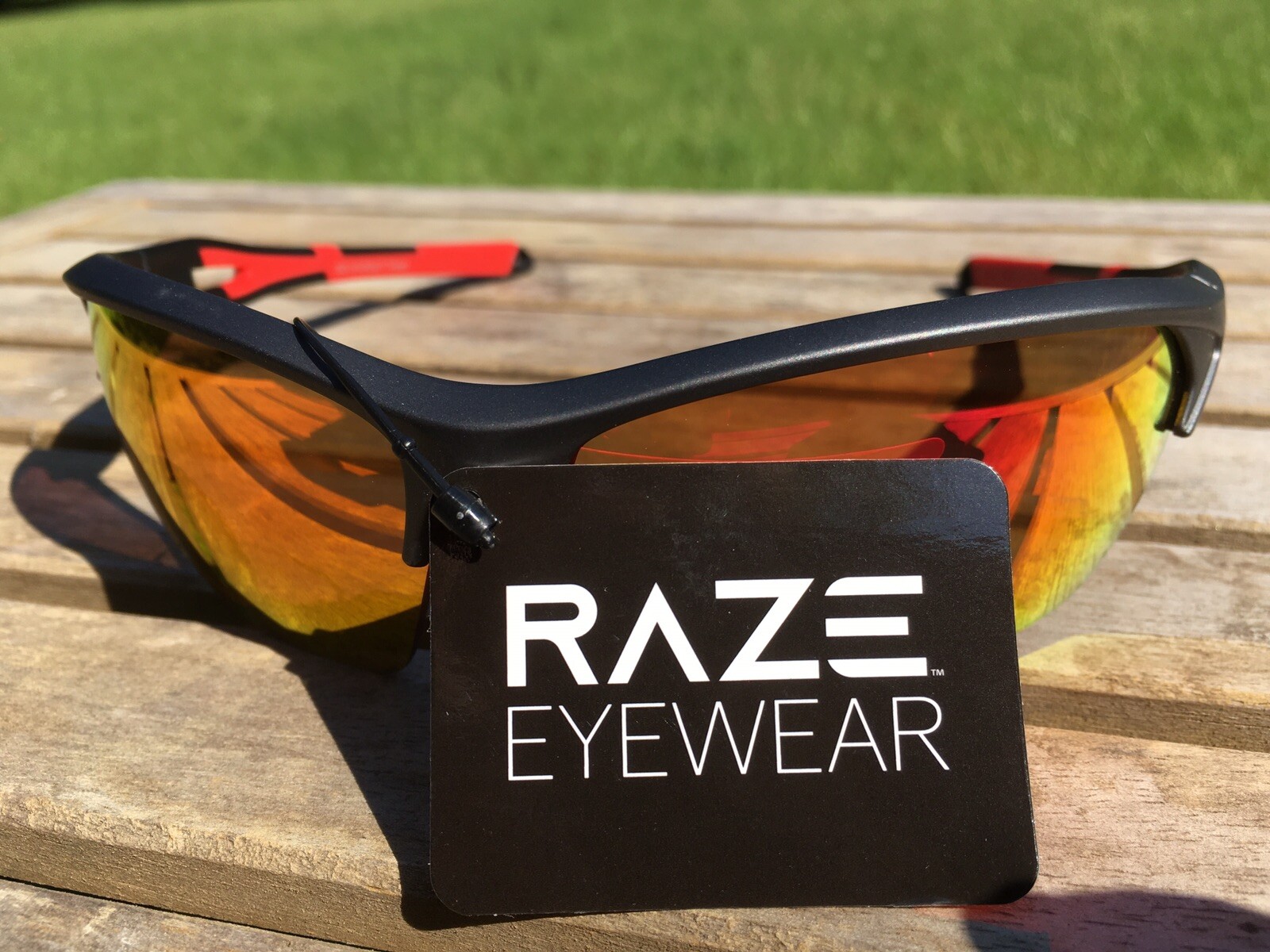 RAZE Eyewear Sunglasses Pursuit HD Gray Red Mirrored Brown Lens 35213
