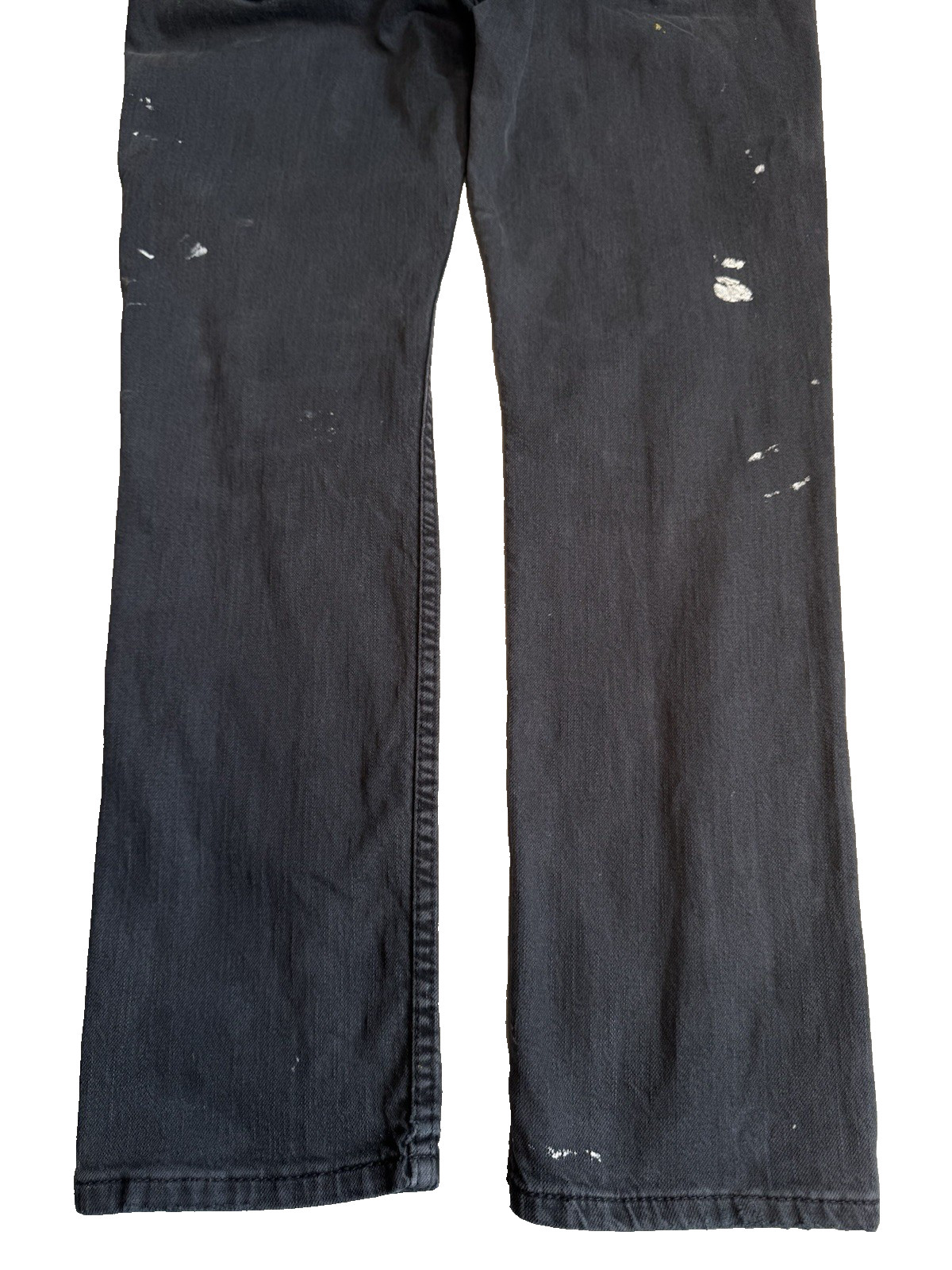 Levi’s 511 Men 30×30 Jeans Black Distressed Paint Splatter Stains Artful Denim