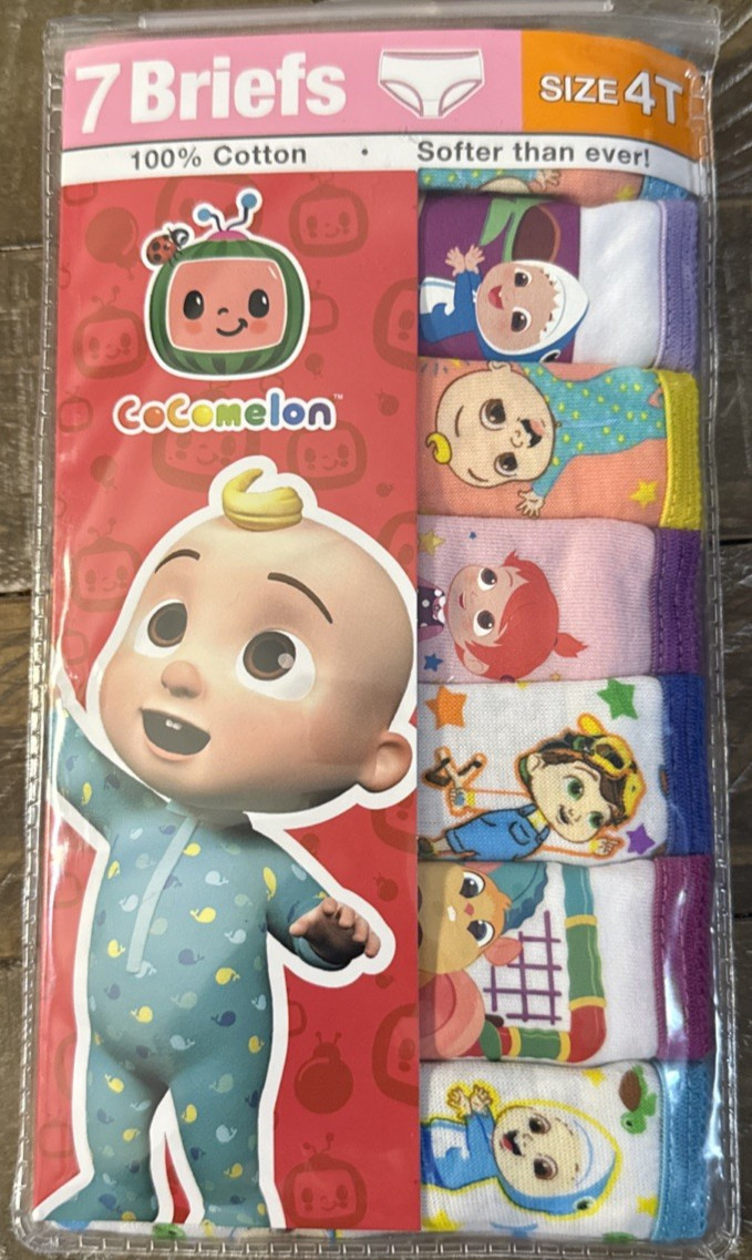 Cocomelon Girls Underwear Pack -1pk 7 Count Size 4T-Brand New-SHIPS N 24 HOURS