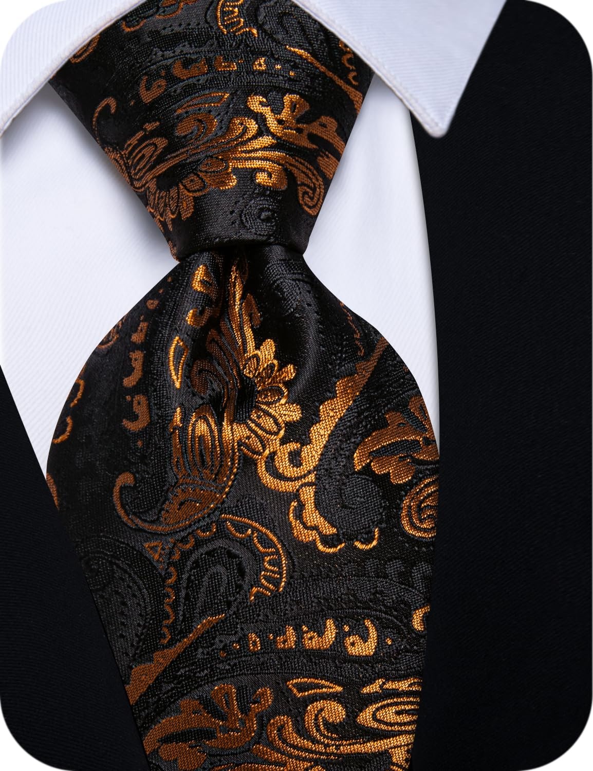 Men’s Paisley Floral Striped Silk Neckties Cufflinks Tie Accessory Set