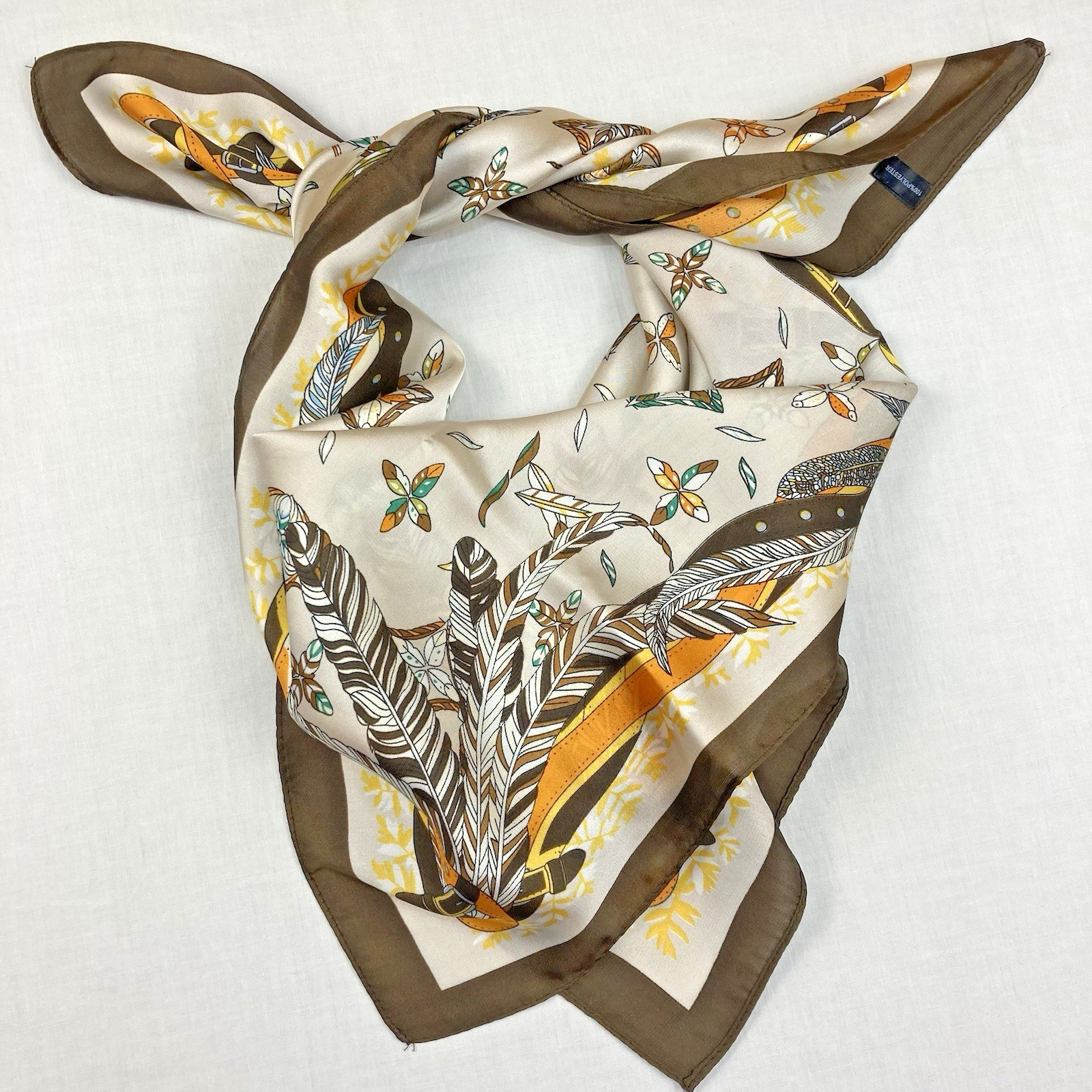 Anna-Kaci Elegant Satin Square Scarf Artistic Print Versatile Accessory 27.5 in