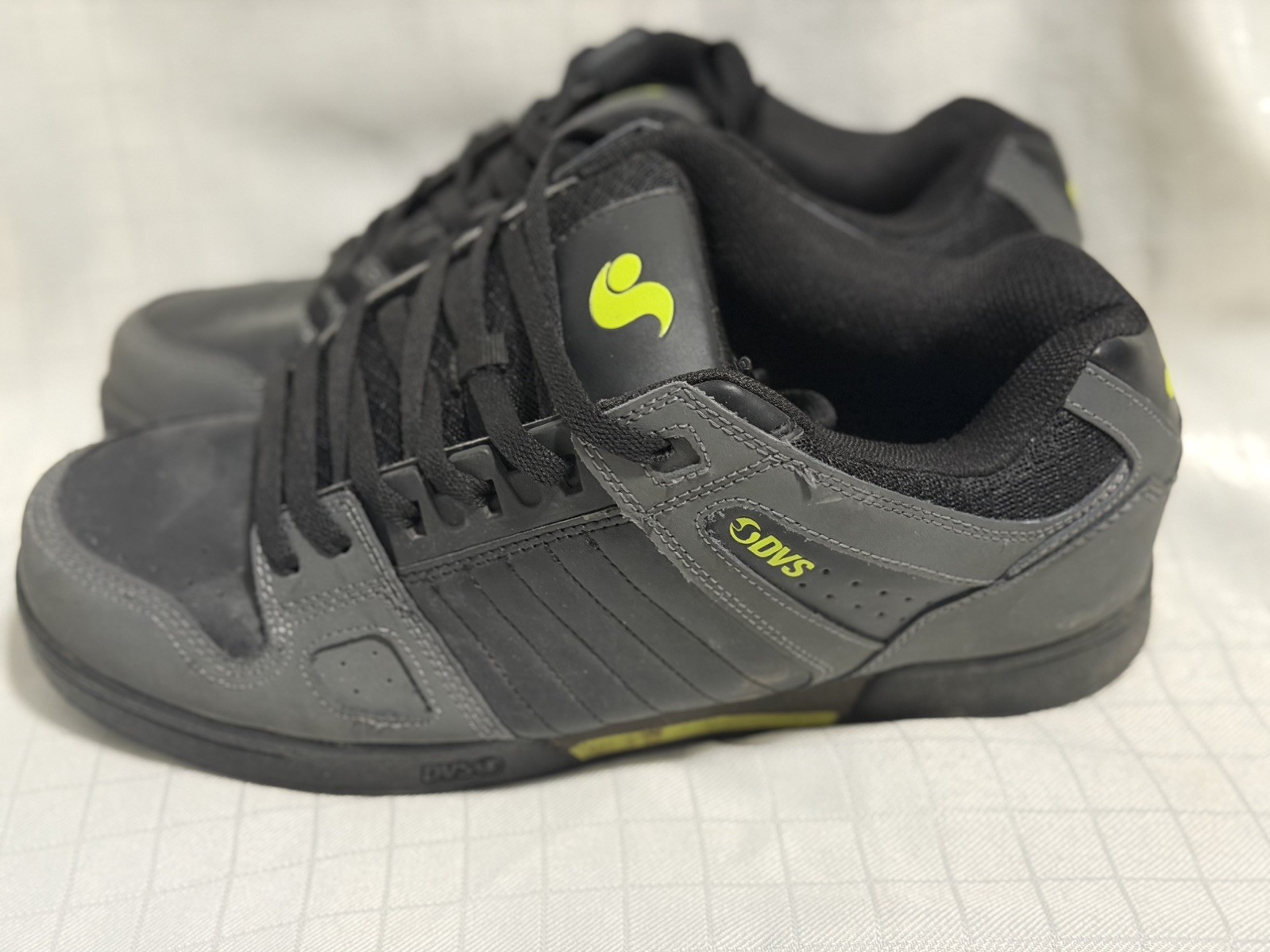 DVS Celsius size 12 Men’s black gray lime shoes in box USED