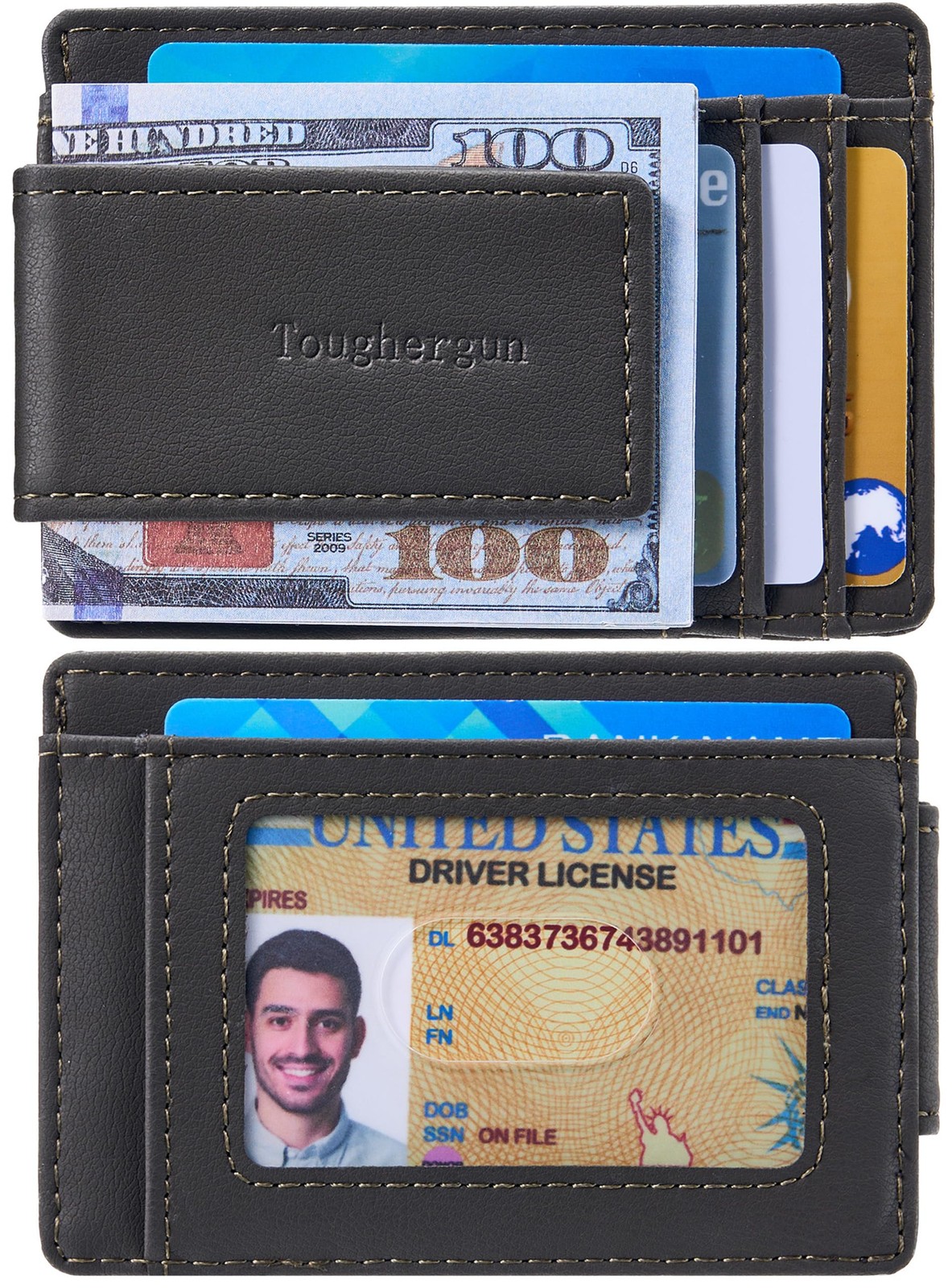 Slim RFID Wallet Mens Money Clip Minimalist Credit Card Holder