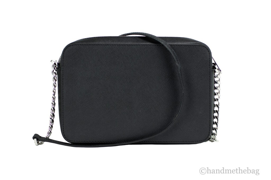 Michael Kors Jet Set Large East West Black Saffiano Leather Crossbody Handbag