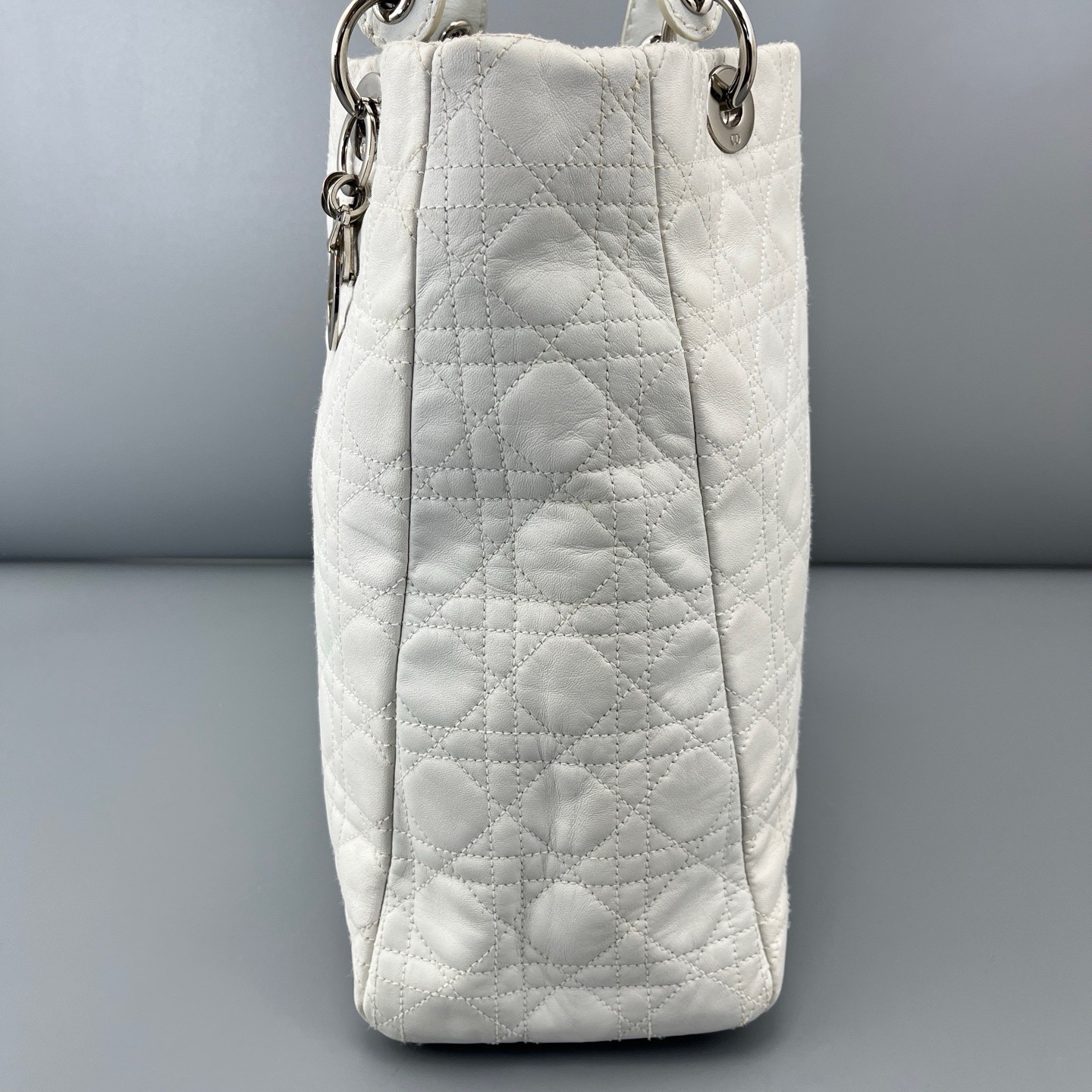 Dior Pre-Owned Authentic Tote White Silver Free Tracked Shipping