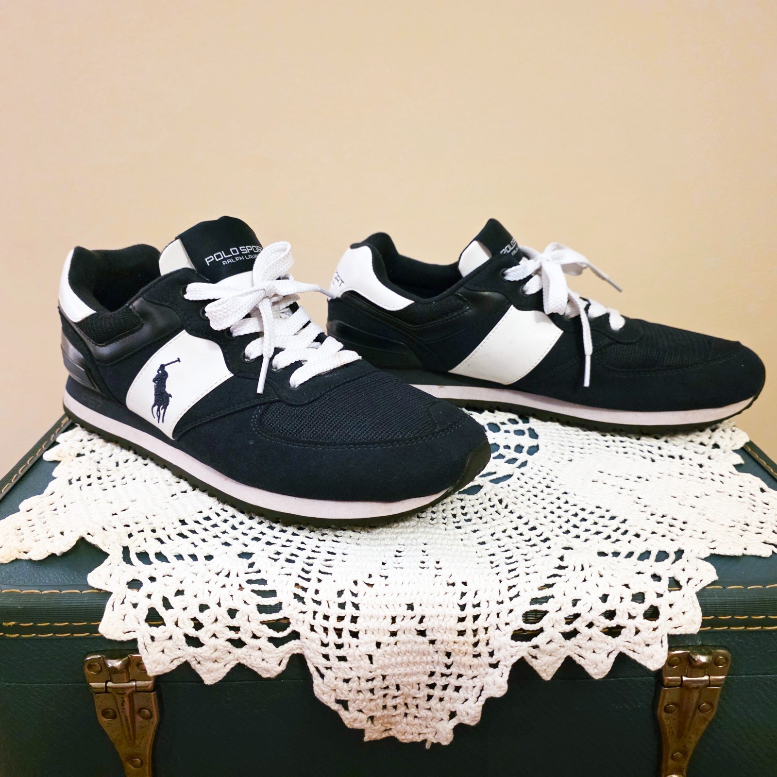 Polo Ralph Lauren Slaton Pony Sneaker Men 10.5 D Suede PU