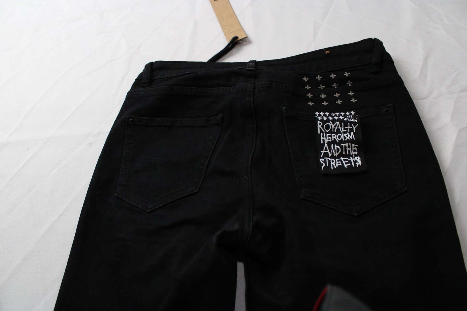 Ksubi Men’s Van Winkle Hunter Cross Embroidery Denim Jeans EH6 Black Size 30