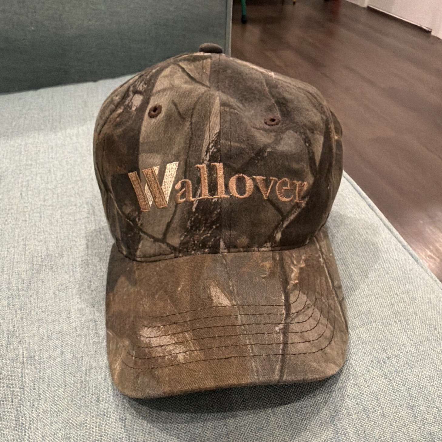 Wallover VINTAGE Camo Adjustable Baseball Cap Hat Brown/Tan/Black One Size