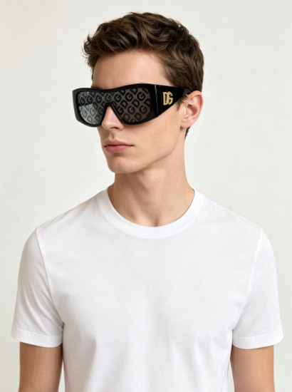 Dolce & Gabbana DG4478 Shield Sunglasses Black Frame 68-10-135