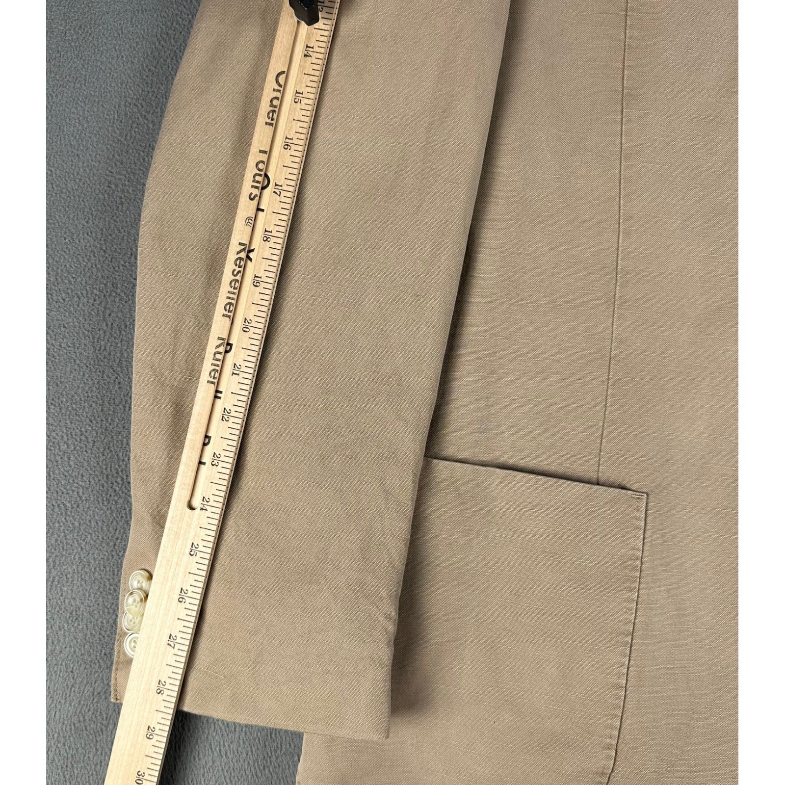 Kroon Blazer Jacket 46 XL Beige Cotton Linen Unstructured Quiet Luxury Bono 2