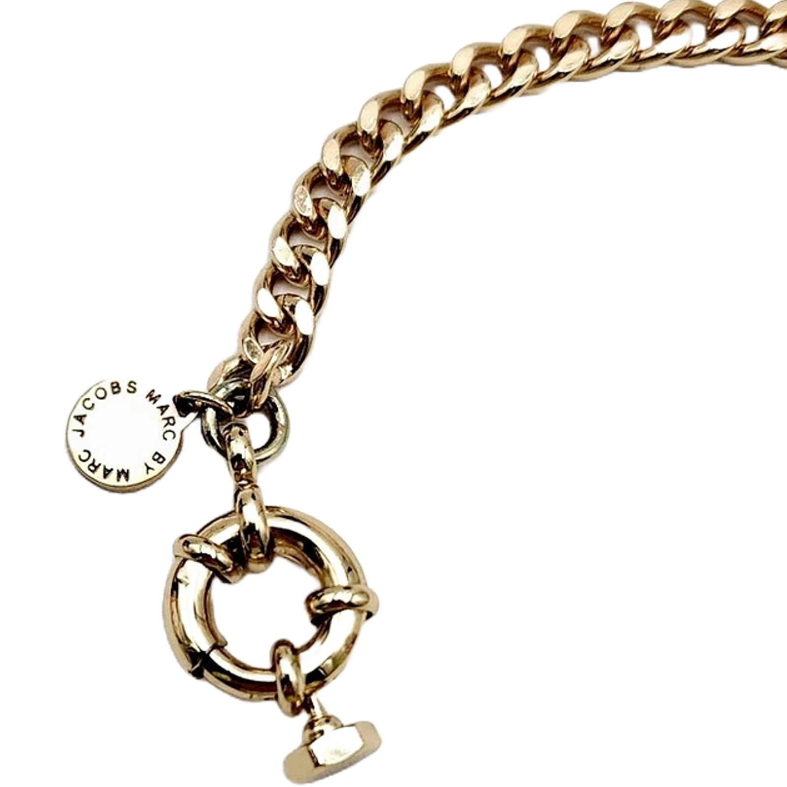 Marc Jacobs Signature Keychain – Cream with Black Crystals- BRAND NEW!