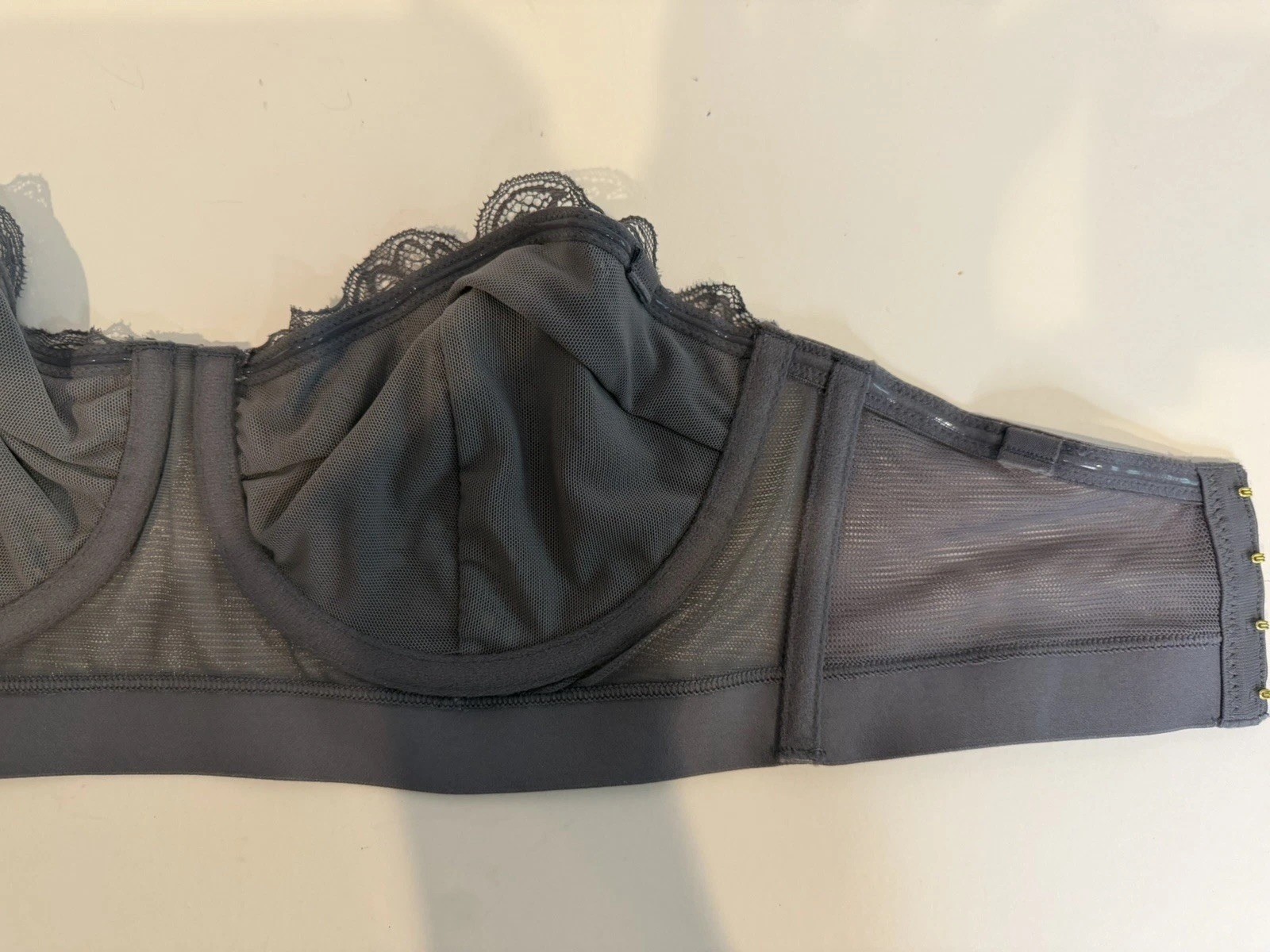 NWT- Lively The Lace Strapless Bra Size 32DD Color Gray/Smoke Style 32221