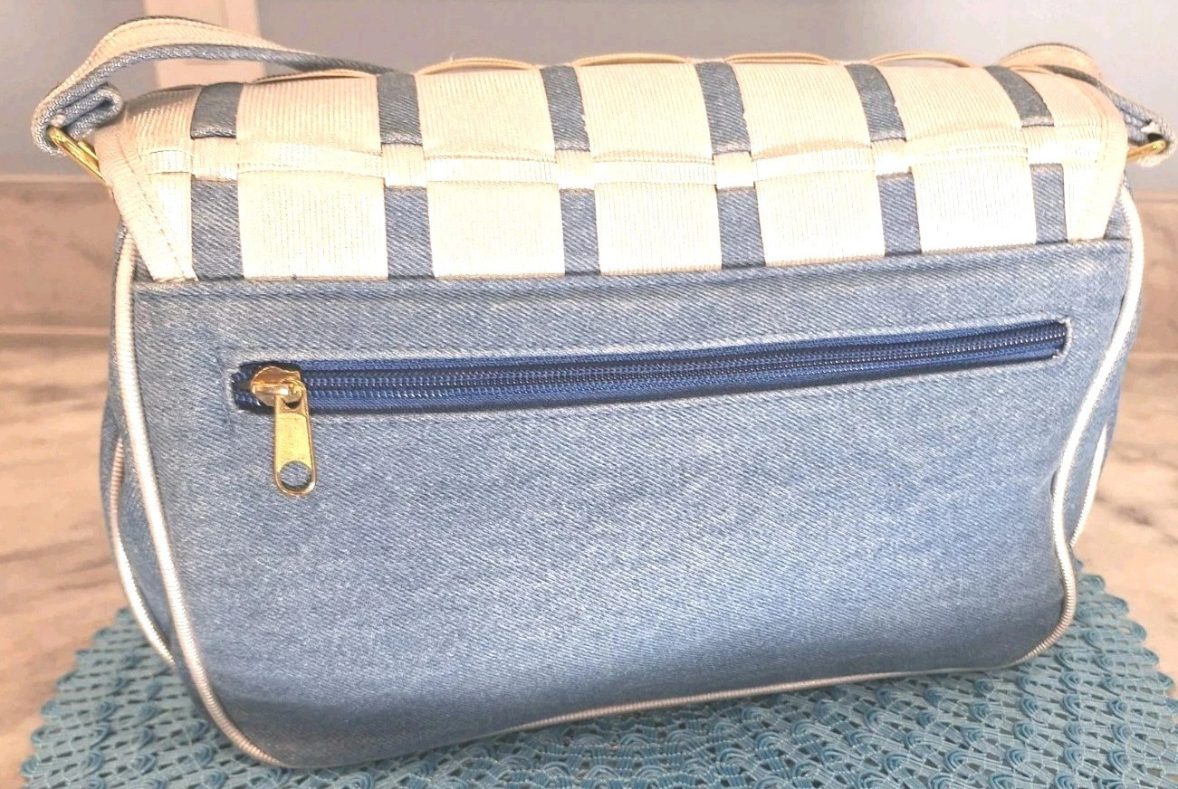 TangoBag Denim/Canvas Silver Organizer Multi Pocket Crossbody Handbag