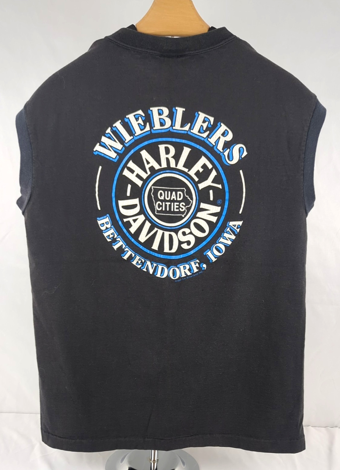 Vintage 1990 Harley-Davidson Eagle Wieblers Bettendorf IA Biker shirt sz M