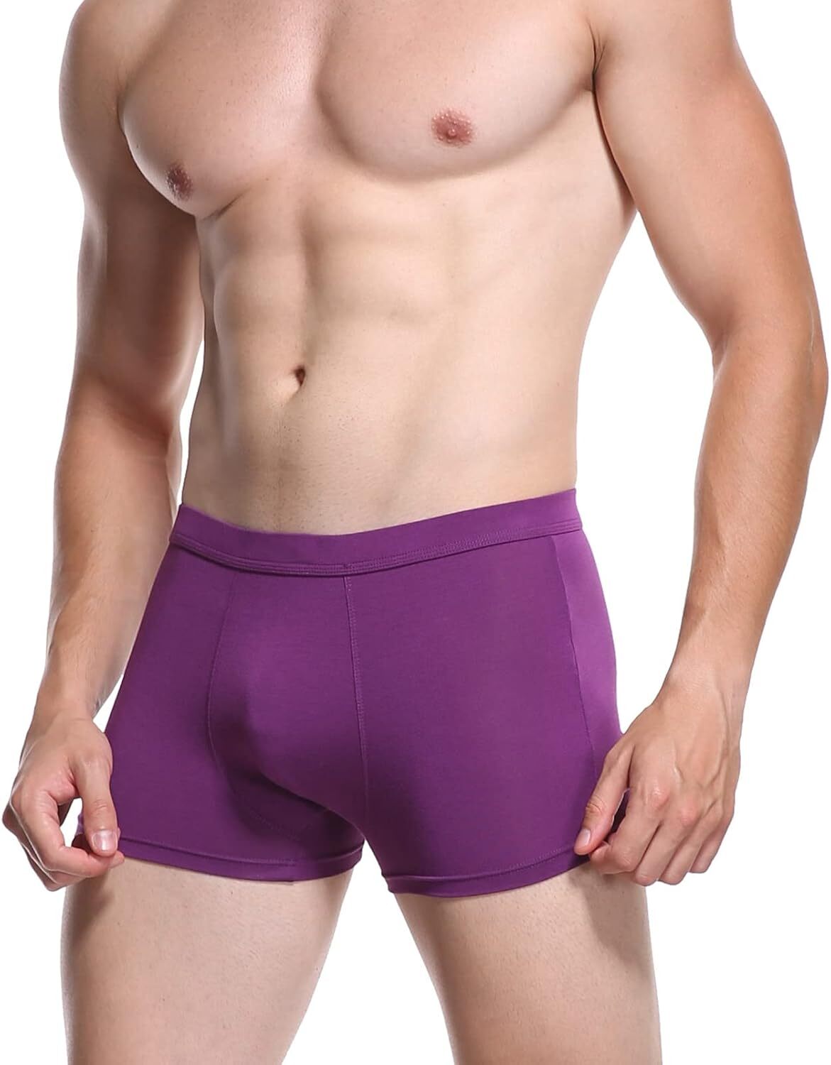 Men’s Underwear Soft Bamboo Viscose Boxer Briefs Stretch Trunks Pack