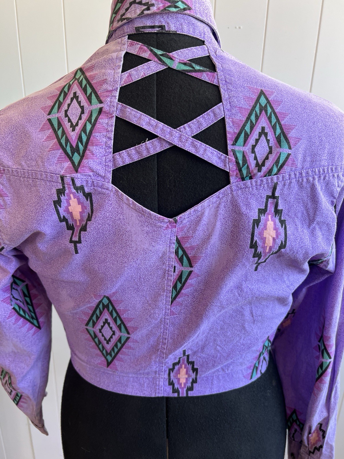 Vintage 90s Wrangler Authentic Western Apparel Aztec Purple Size M Western Wear