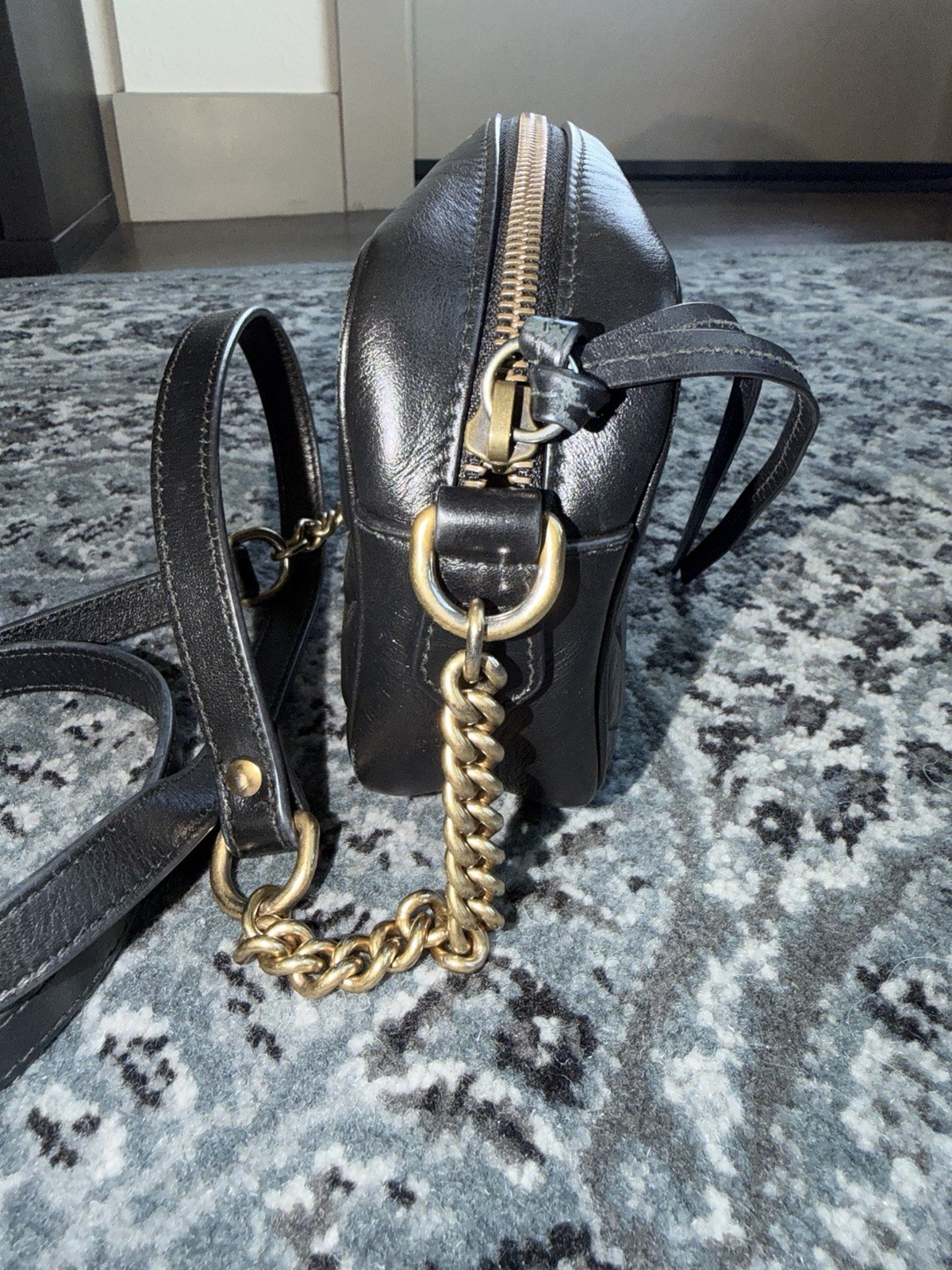 Gucci GG Marmont Small Black Camera Crossbody Bag CLEAN AUTHENTIC