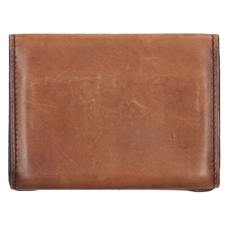 Berluti Calligraphy Leather Card Case Brown 11cm x 8.3cm